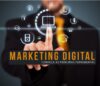 A imagem mostra uma representação do marketing digital.